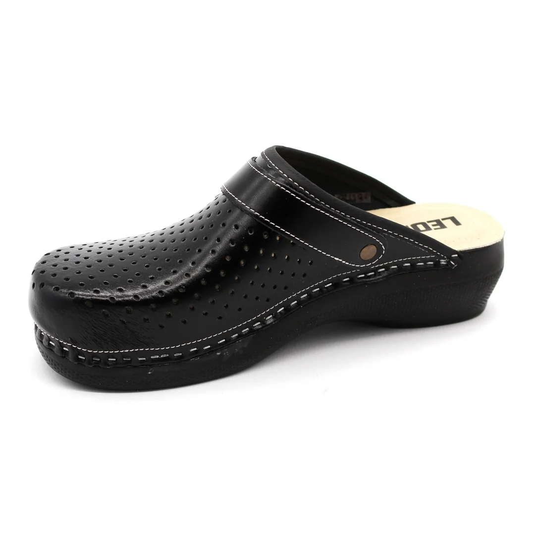Leon PU101 Dámska zdravotná celokožená obuv uzavretá 39 - 25cm, čierna, 4,5 cm