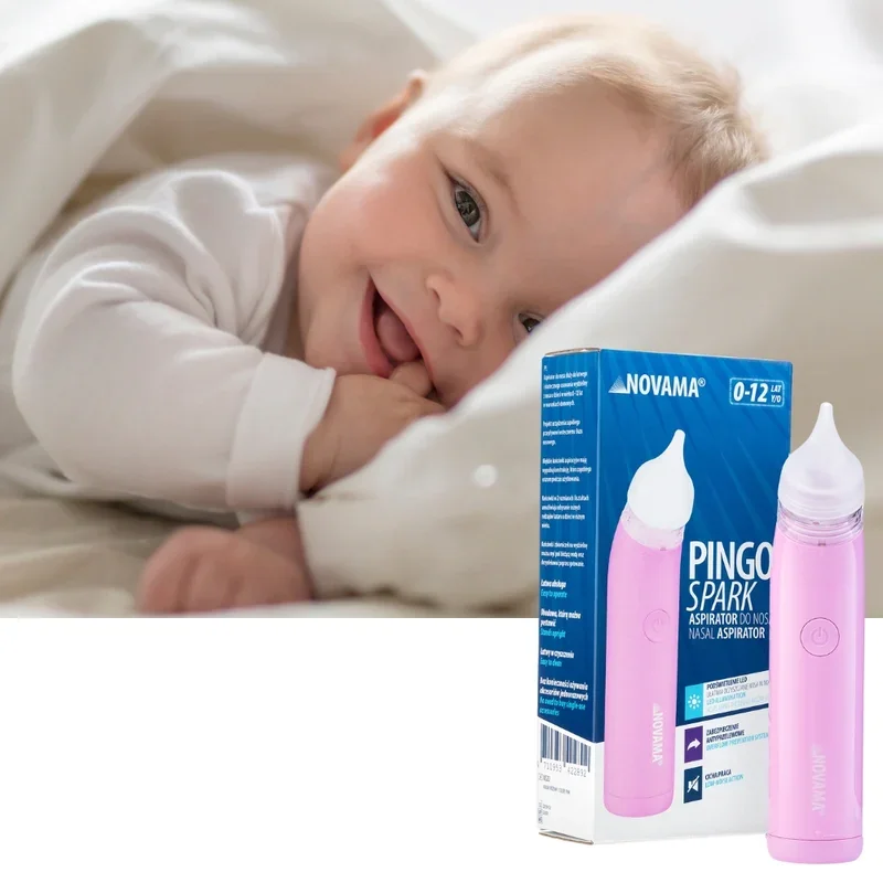NOVAMA Pingo Spark nosová odsávačka s LED, pastelová ružová