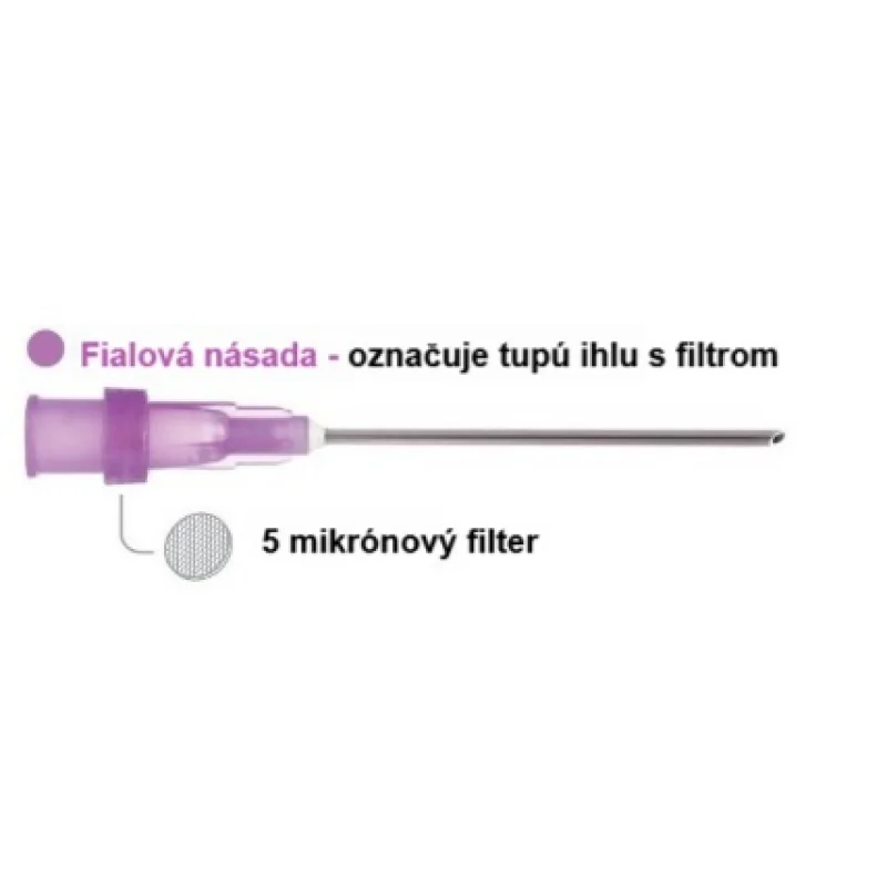 SOL Tupá ihla s 5-mikrónovým filtrom 18G 1 1/2" 1.2 x 40 mm, 100 ks