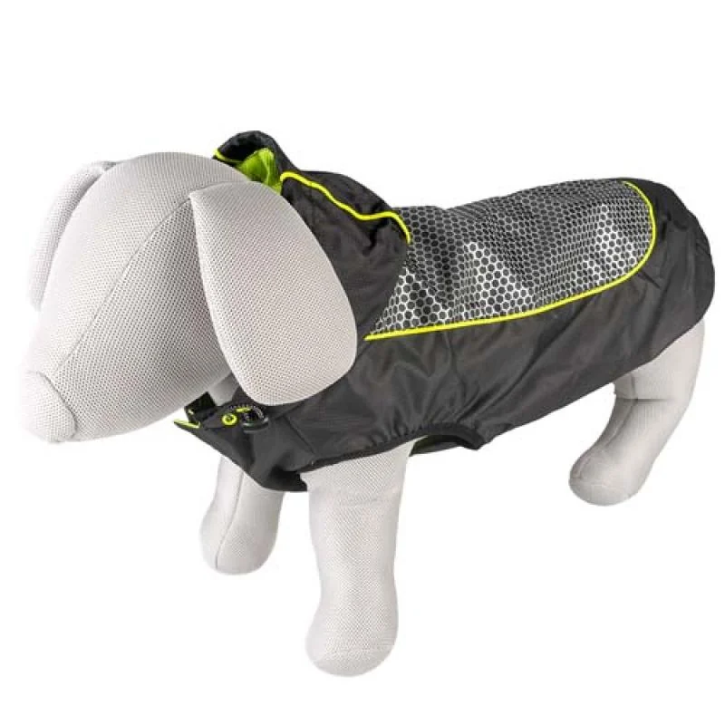 DUVO+ Pršiplášť pre psa čierno-žltý XL - 70cm