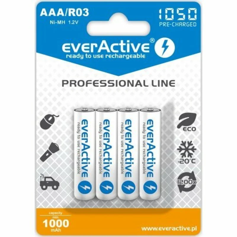 everActive - Professional Line R03/AAA Ni-MH batérie 1050 mAh, 4 ks