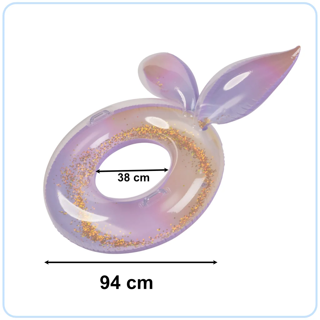 Nafukovacie koleso s trblietkami – chvost morskej panny, XL (Ø 94 cm)