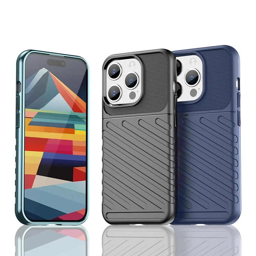 Odolné puzdro Thunder pre Apple iPhone 15 Pro - Čierna Hybridný kryt, TPU rám