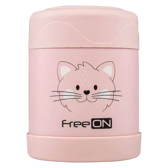 Termobox na jedlo 350ml FreeON - ružová mačička