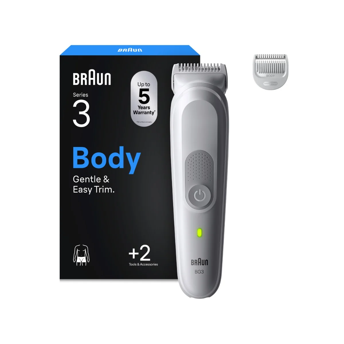 Braun BG3500 Series 3 súprava na starostlivosť o telo, 2 nadstavce na úpravu, vodoodolná 1 set