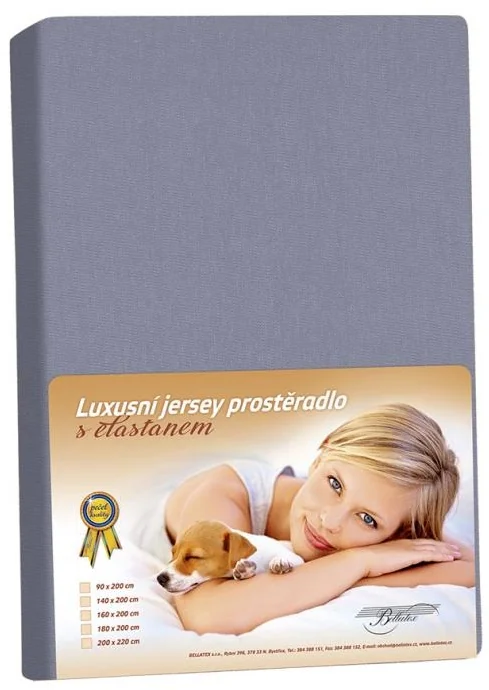 Jersey s elastanom prestieradlo 140x200 344 tm. šedá KL2 1×1 ks, posteľná plachta