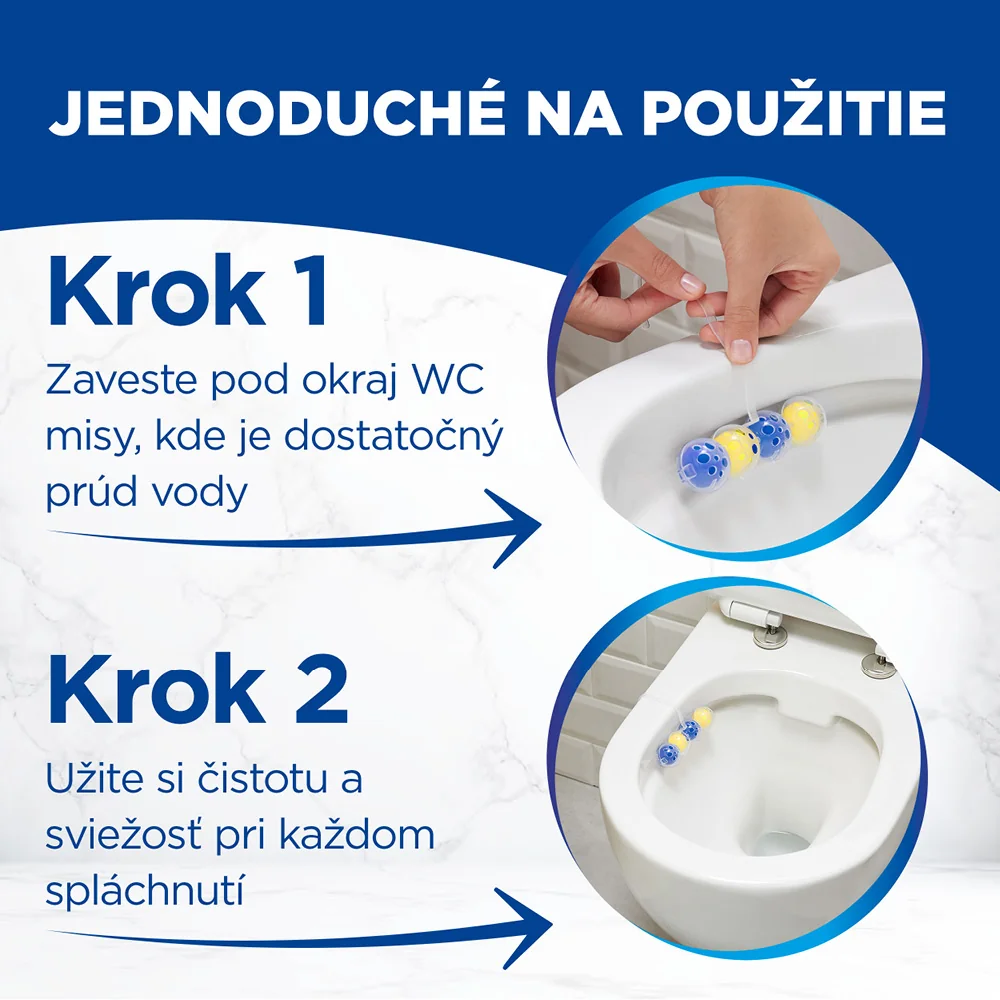 Bref Power Aktiv tuhý WC blok Lemon 6×50 g, WC blok