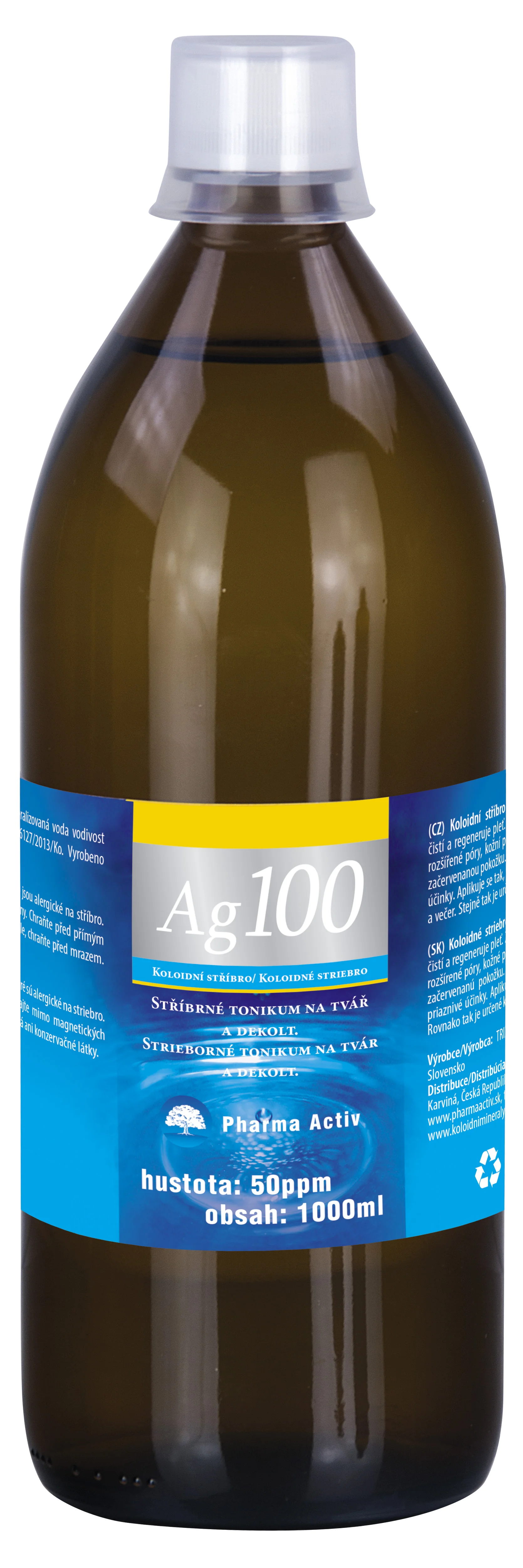 Koloidné striebro Ag100 50ppm 1000 ml
