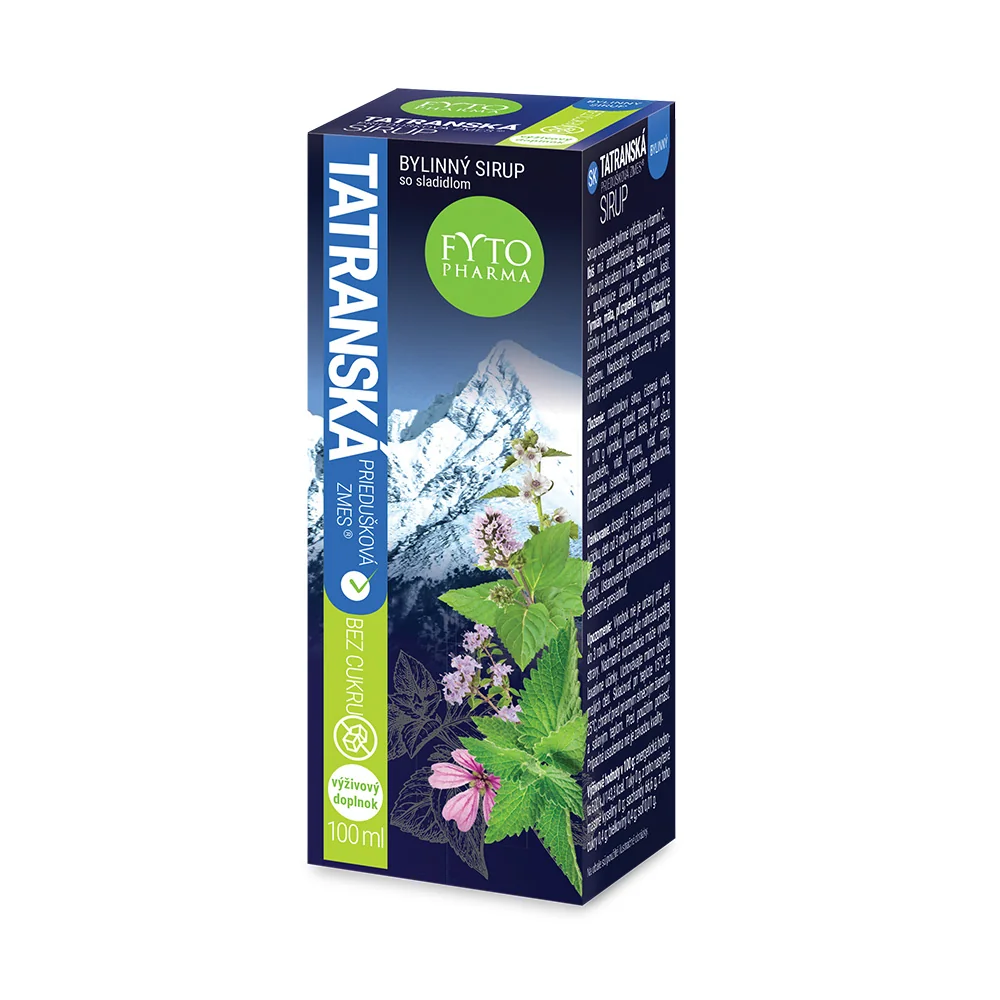 FYTO Tatranská priedušková zmes SIRUP bez cukru 1x100 ml, bylinný sirup