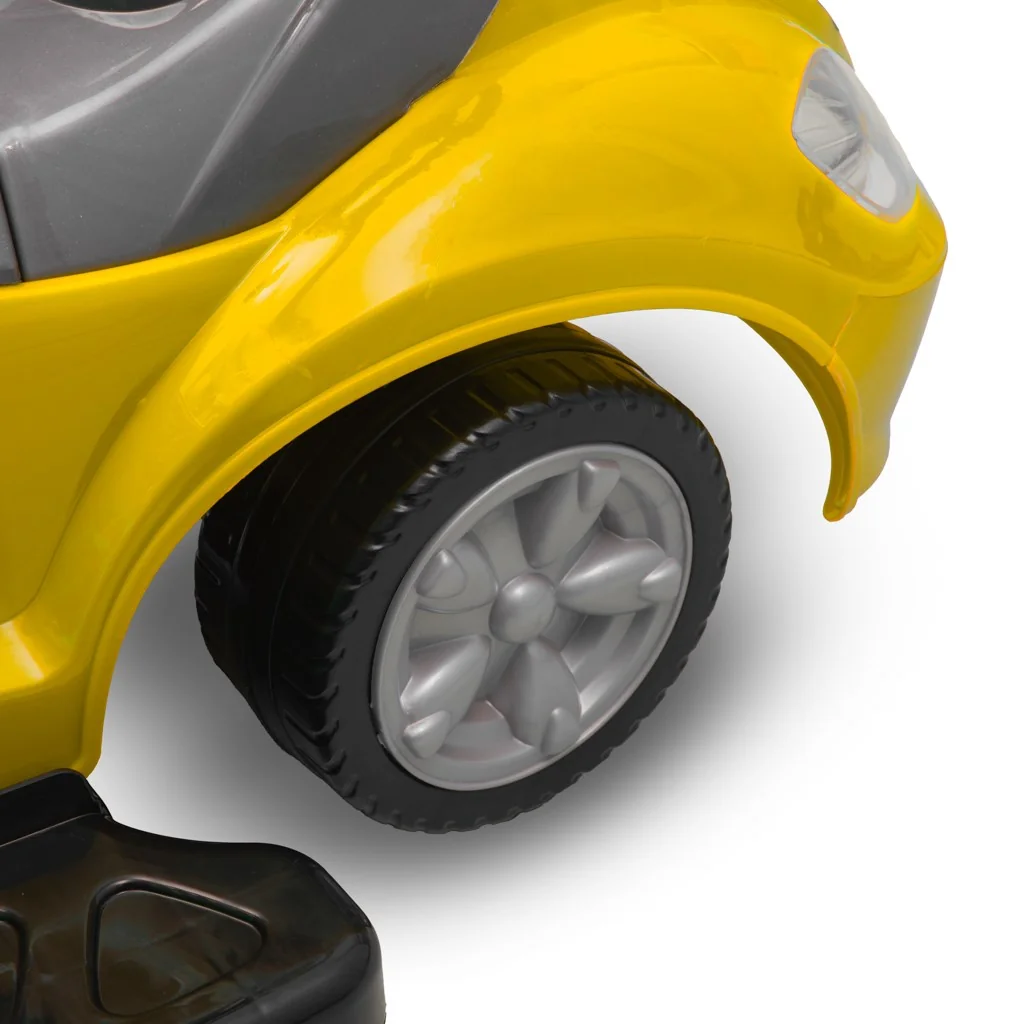 Detské odrážadlo s vodiacou tyčou 3v1 Baby Mix Mega Car Žlté