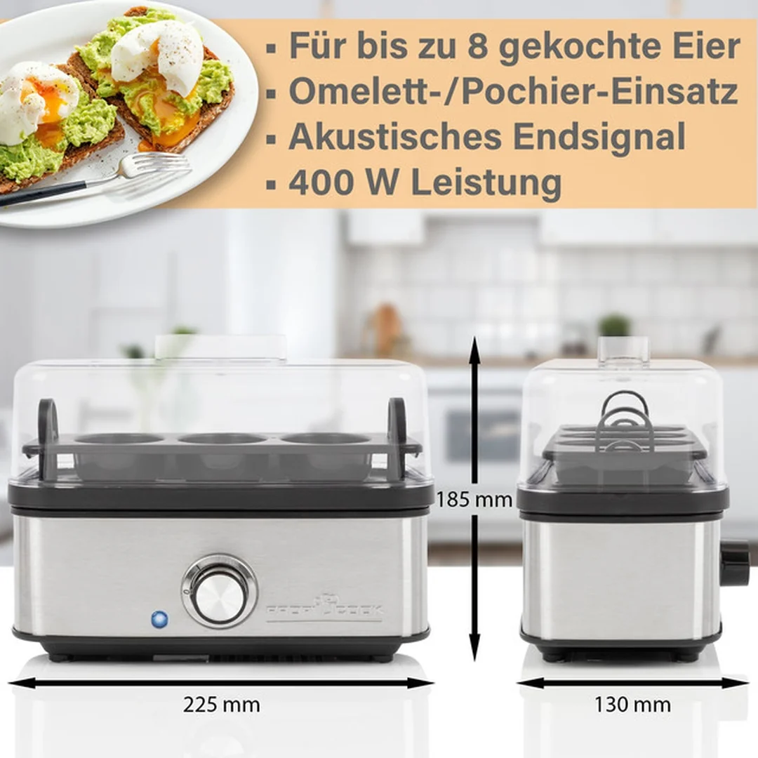 ProfiCook EK 1275 varič vajec a omelety, 8 vajec, nerez