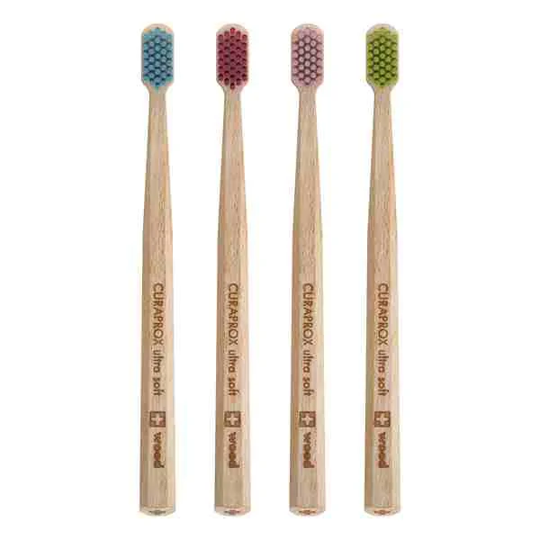Curaprox CS wood - drevená kefka 1×1 ks, drevená zubná kefka
