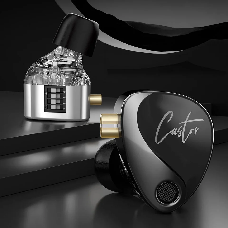 KZ Castor dynamické HiFi slúchadlá do uší, čierne