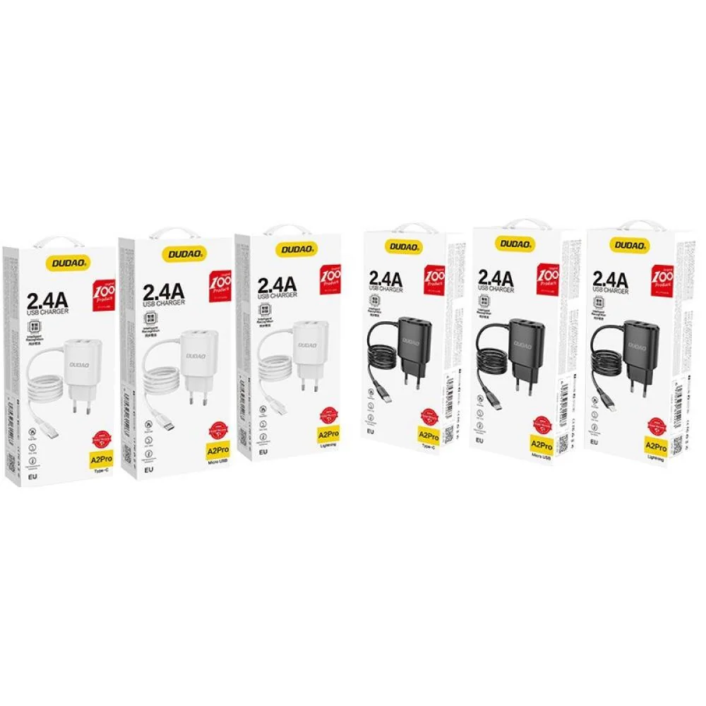 Nabíjačka 2x USB so vstavaným USB káblom