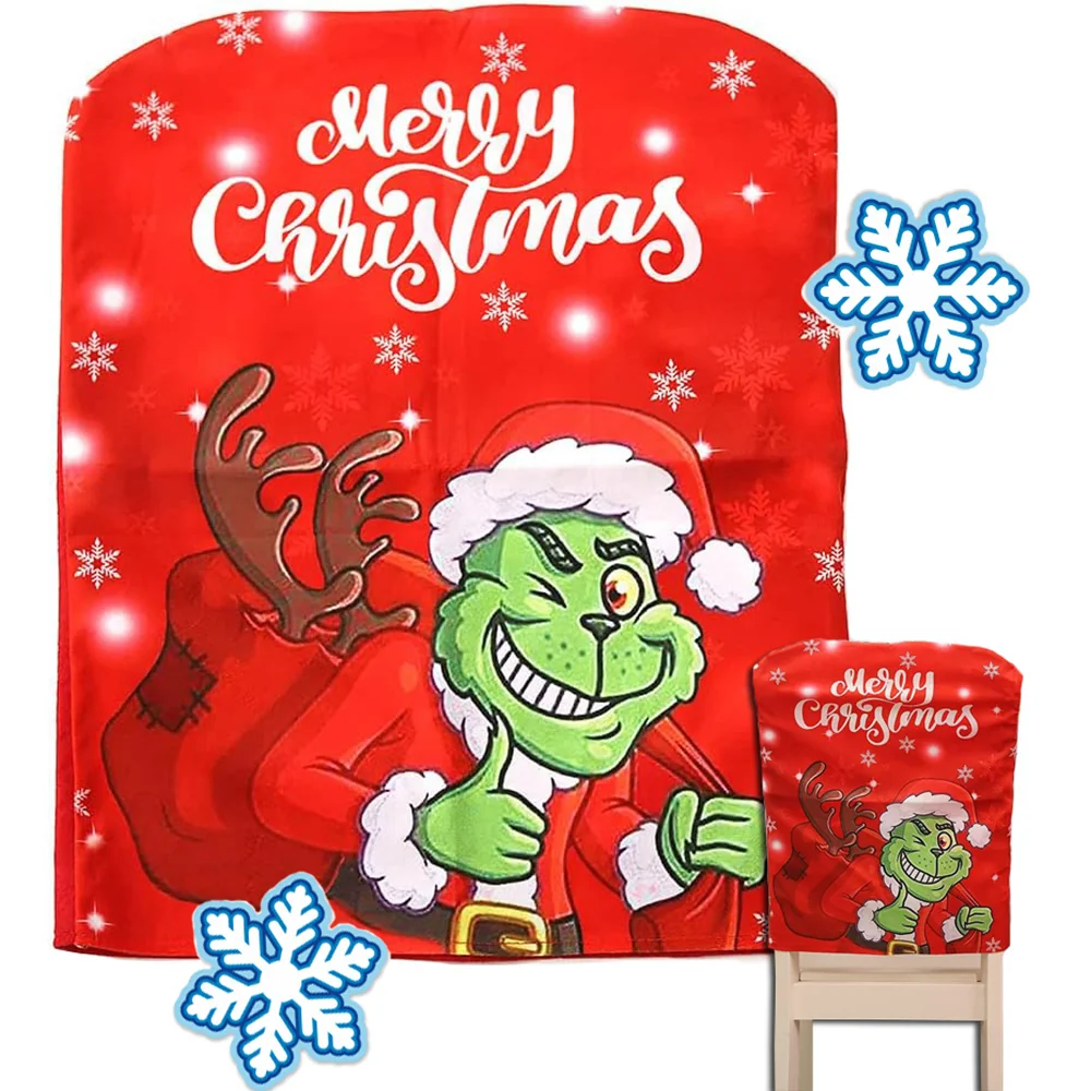 Vianočný poťah na stoličku Grinch 58×48 cm