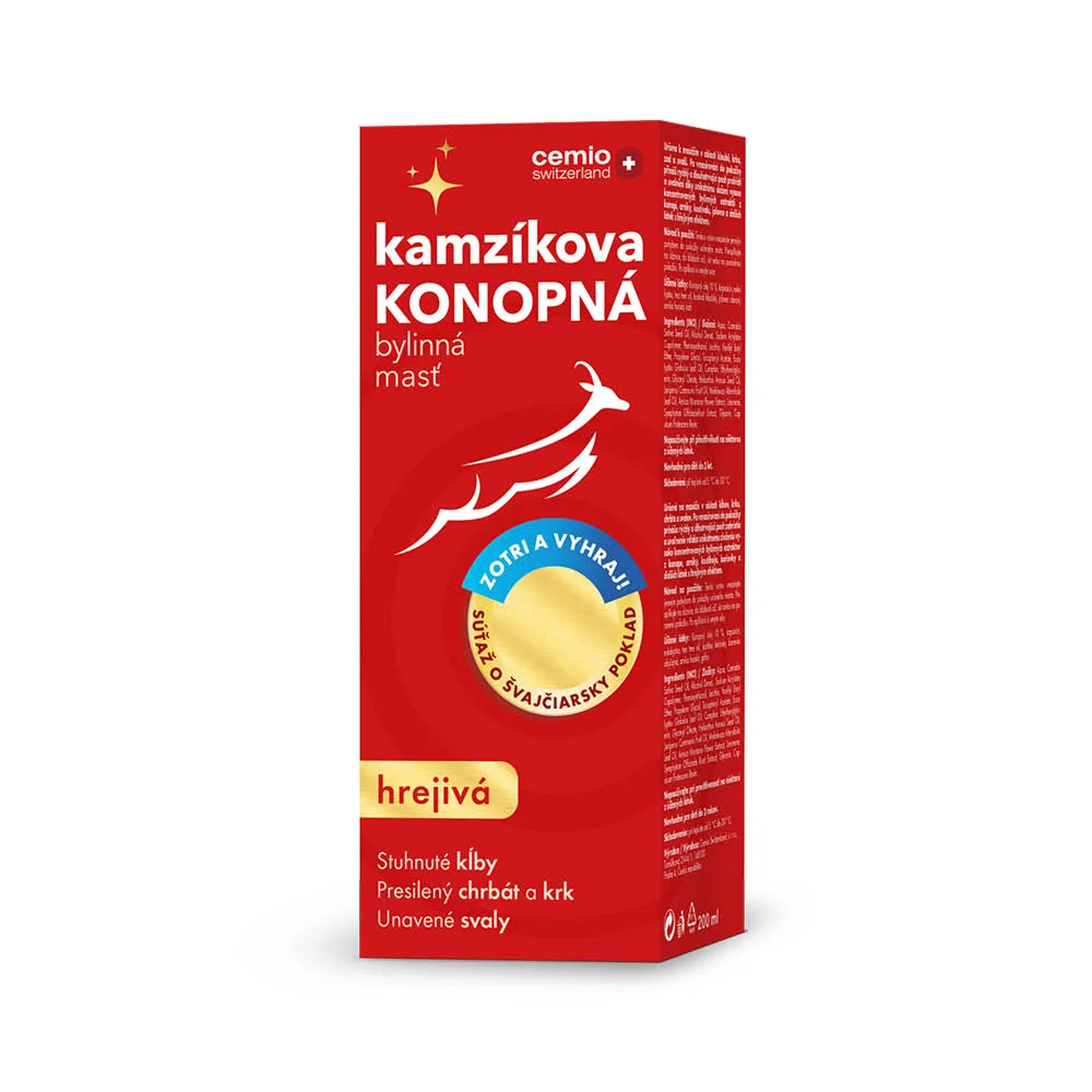 Cemio Kamzíkova konopná masť hrejivá darčekové balenie 200 ml