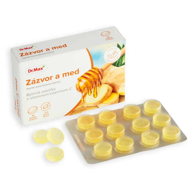 Dr. Max Zázvor a med, bylinné pastilky 1×36 ks, pastilky