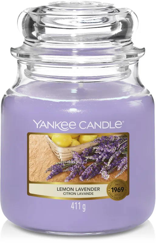 Yankee Candle Stredná sviečka Lemon Lavender