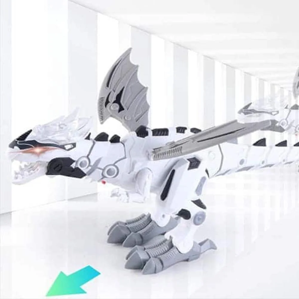 Interaktívny robotický dinosaurus - Biela LED svetlá, realistické zvuky