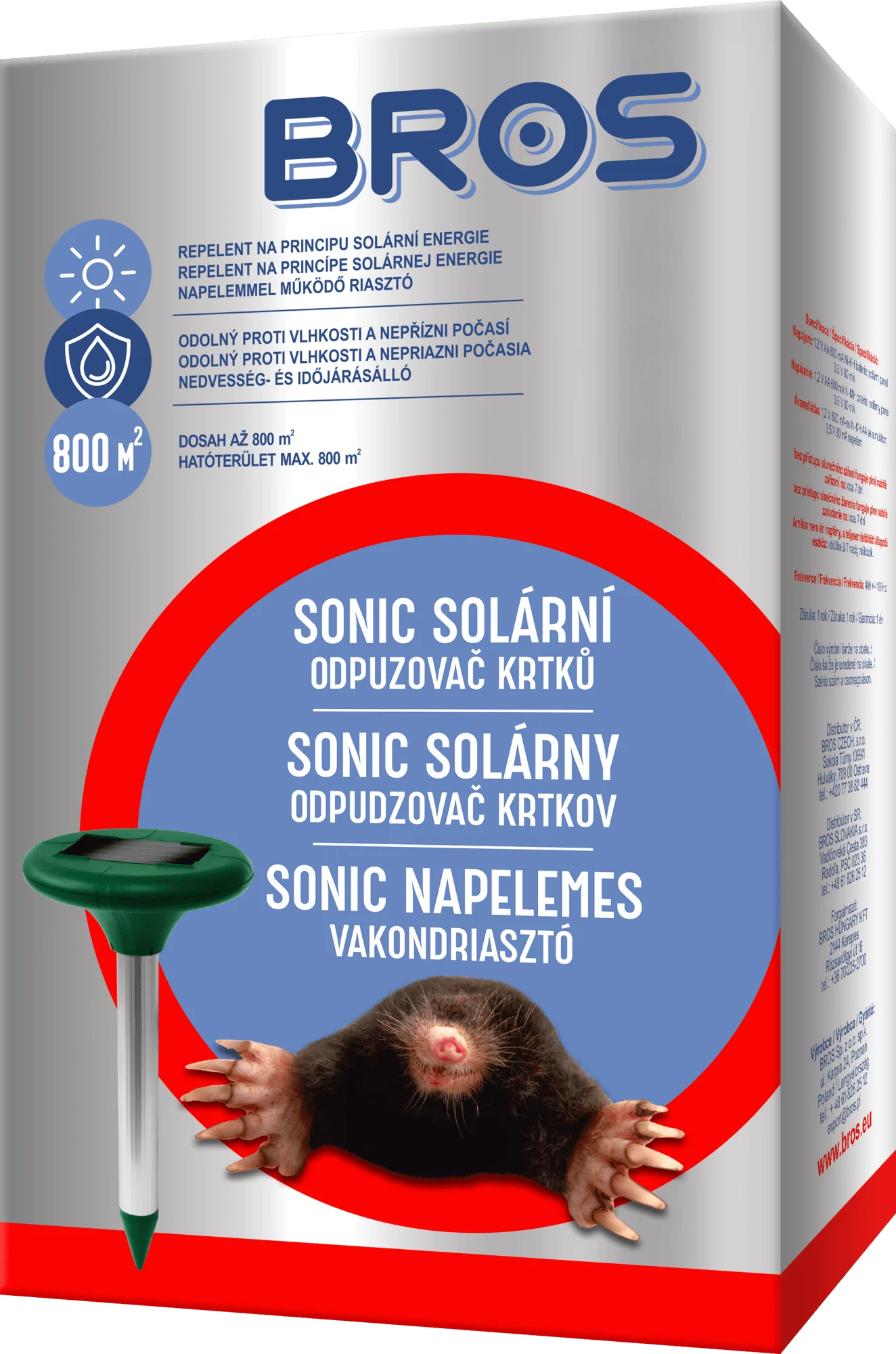 06680 Bros Sonic solárny odpudzovač krtkov