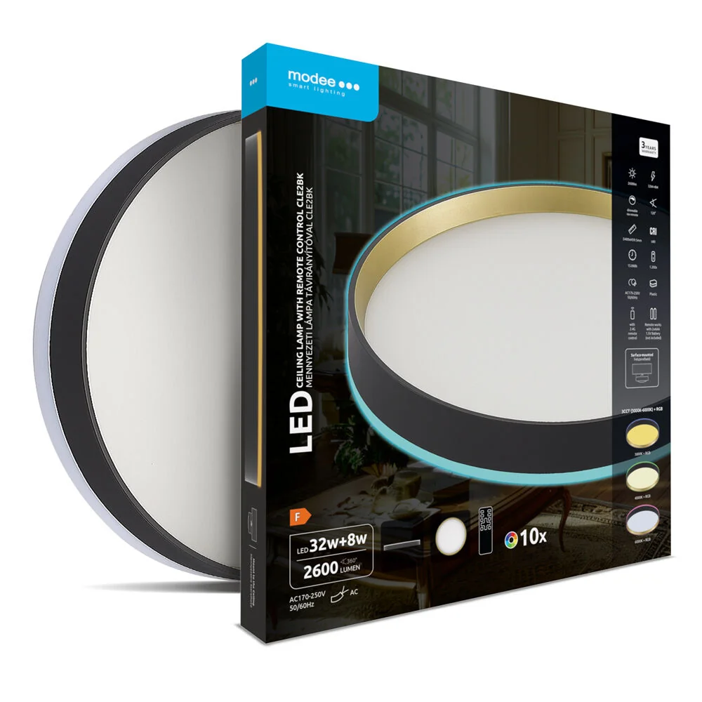 Modee LED stropné svietidlo CLE2BK 32+8W 3CCT+RGB 2600lumen