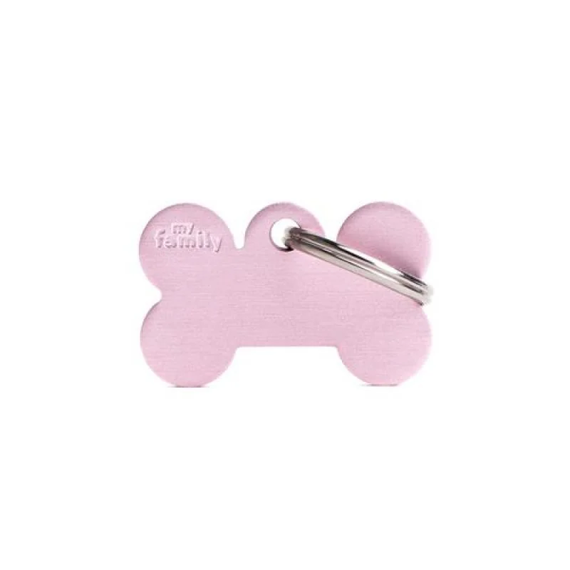MF SMALL BONE ALUMINUM PINK 1,9x3 cm gravírovateľný prívesok