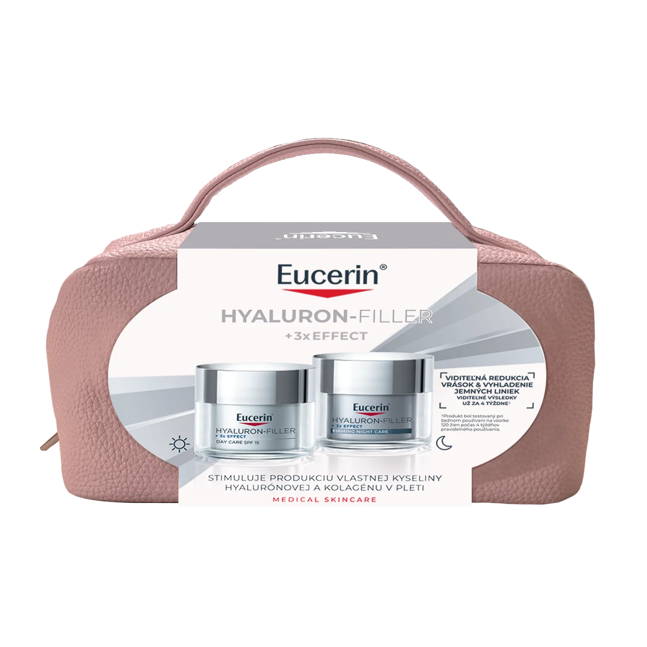Eucerin Vianočná taštička HYALURON-FILLER + 3x EFFECT Denný krém SPF 15 + Vyplňujúci nočný krém 1 set