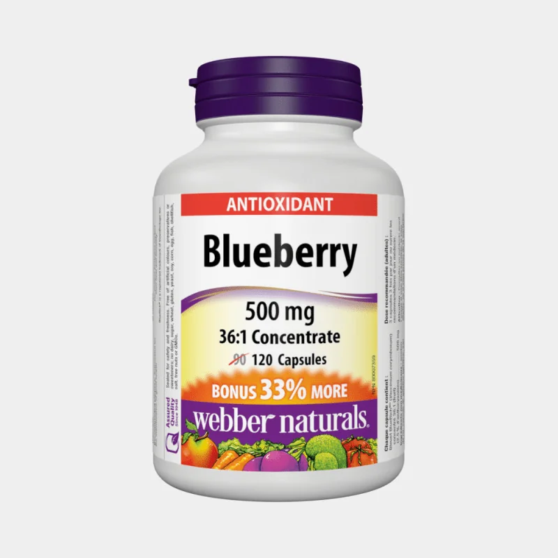 WEBBER NATURALS Čučoriedka 500 mg 36:1 1×120 cps, výživový doplnok