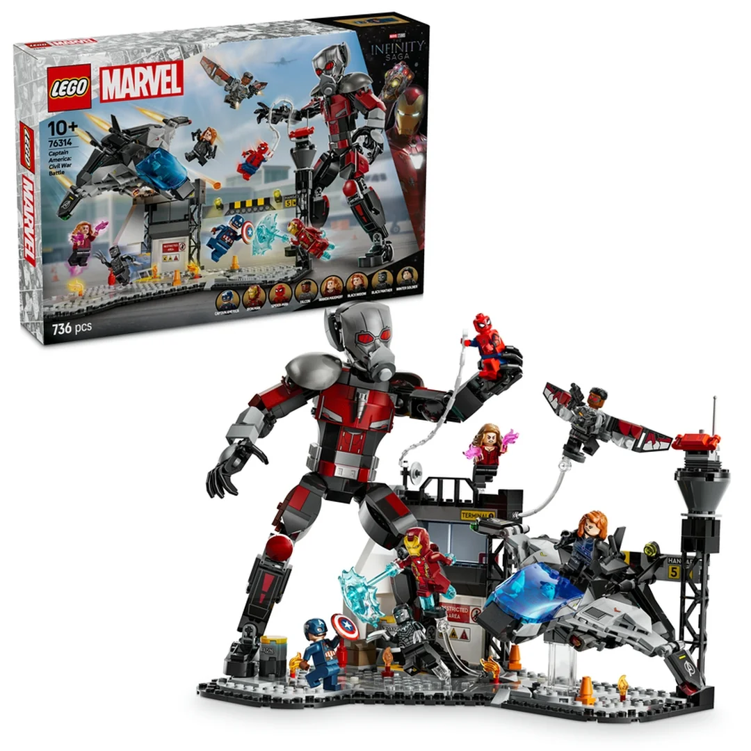 LEGO® Marvel 76314 Akčná bitka - Captain America: Občianska vojna