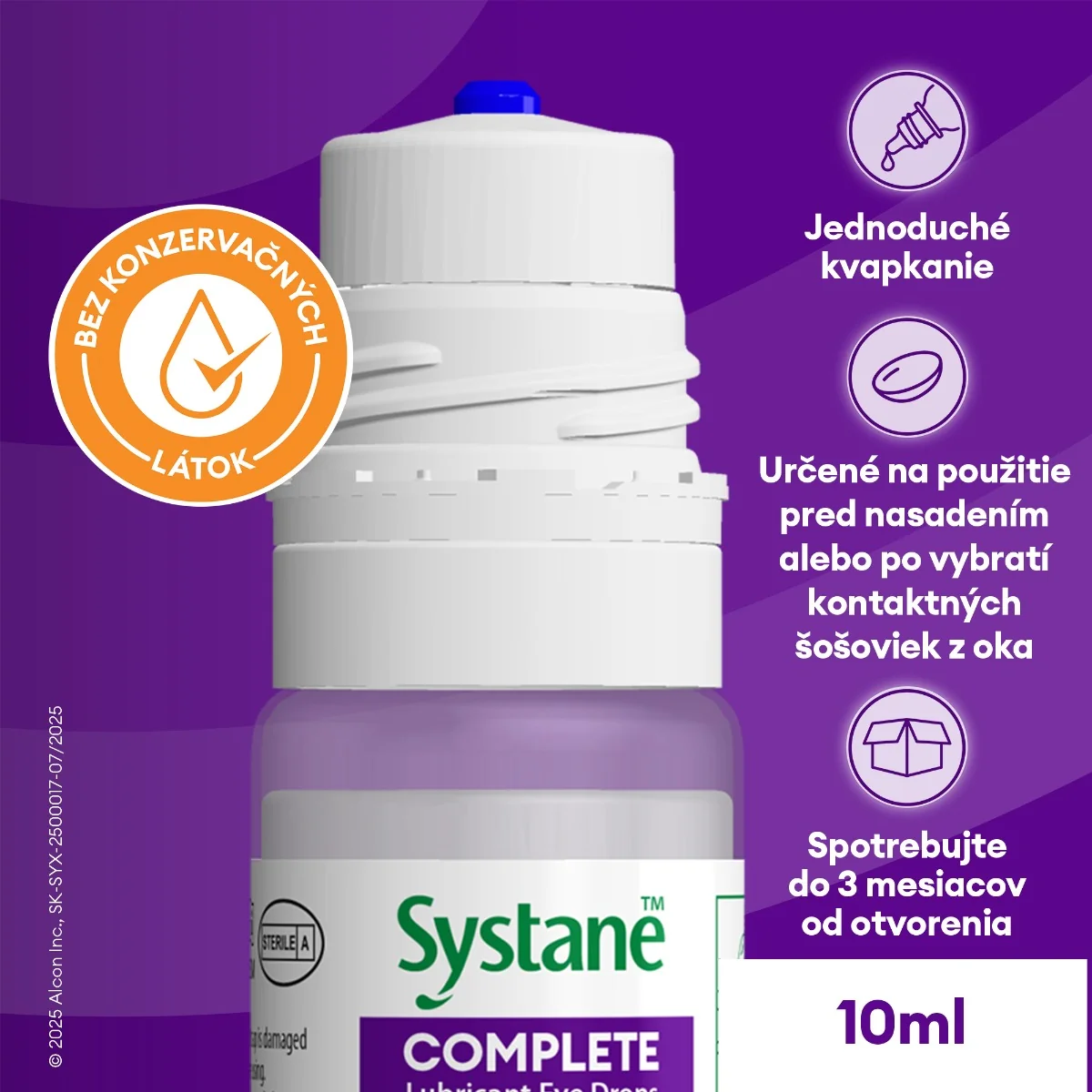 Systane COMPLETE Bez konzervačných látok 1×10 ml, očné kvapky na suché oči