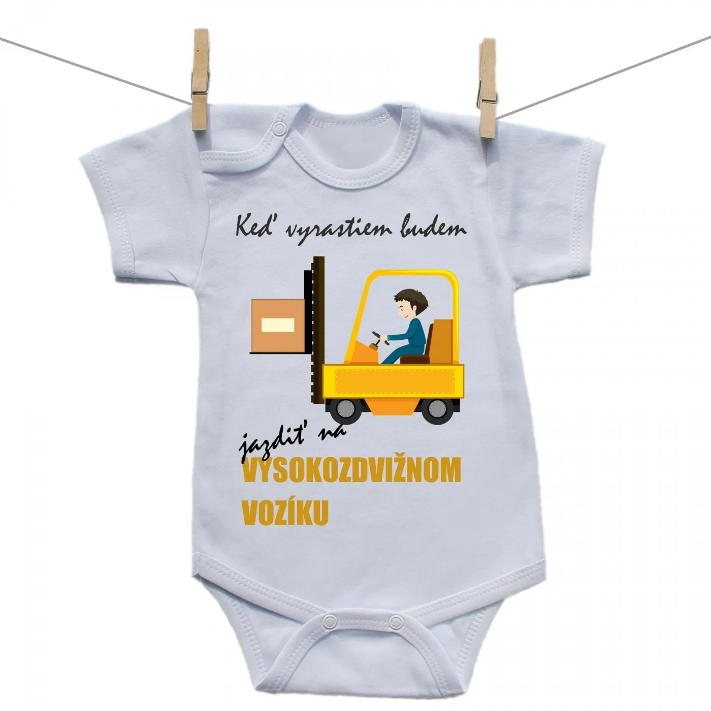 Boodyy Body s krátkym rukávom Keď vyrastiem budem jazdiť na vysokozdvižnom vozíku Veľkosť: 92