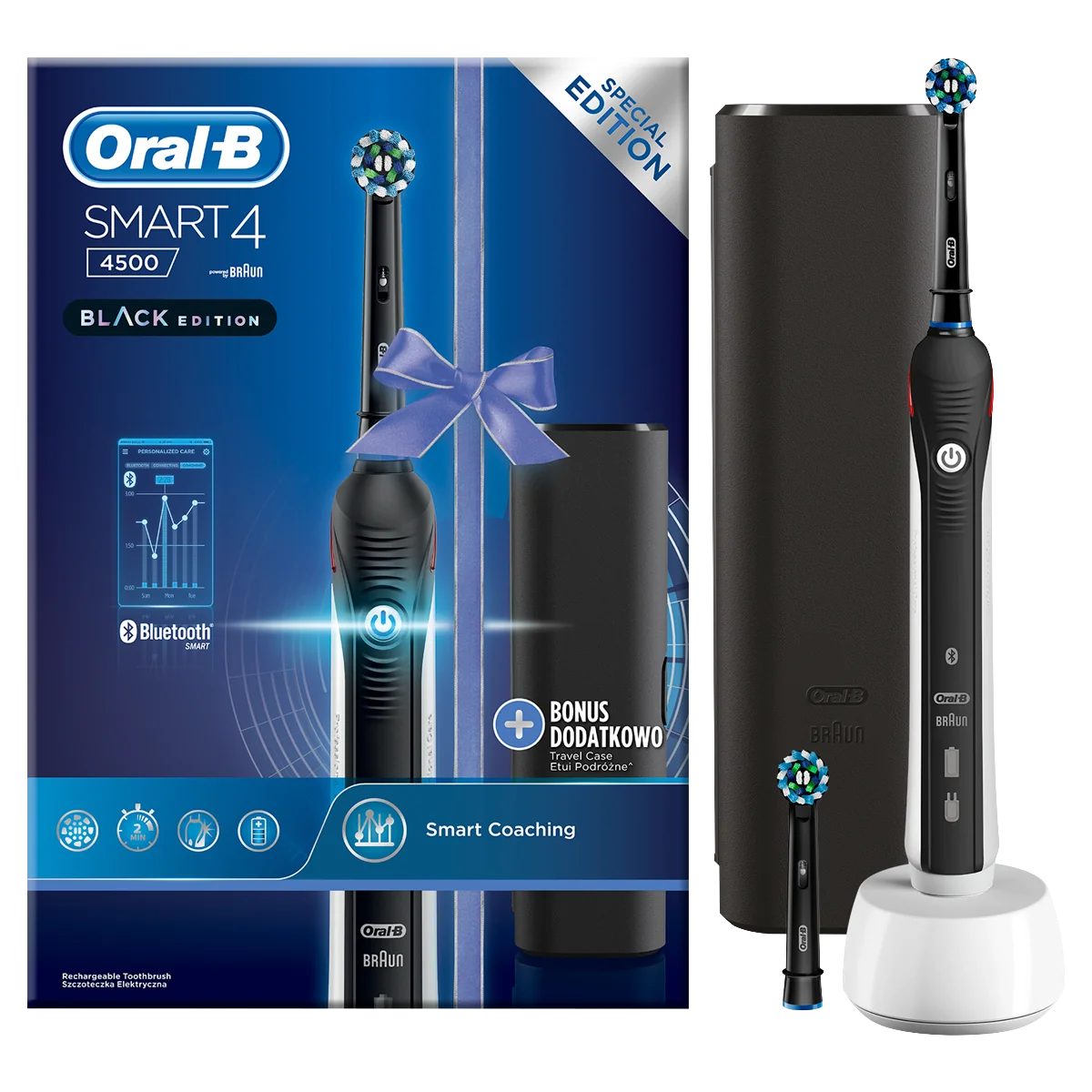 Oral B Elektrická kefka Smart 4 500 Black 1×1 ks, elektrická zubná kefka