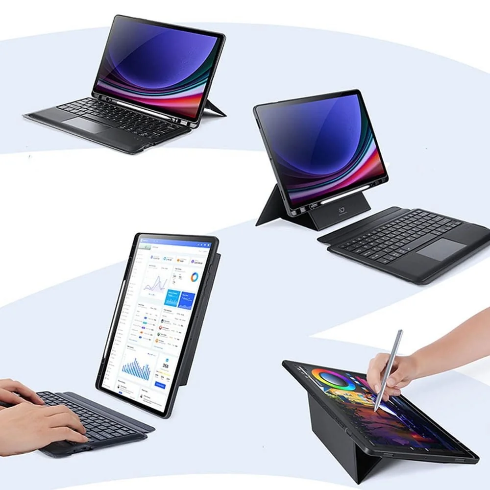 Dux Ducis DK puzdro s klávesnicou na Samsung Galaxy Tab S10 Plus / S9 Plus / S9 FE Plus, čierne