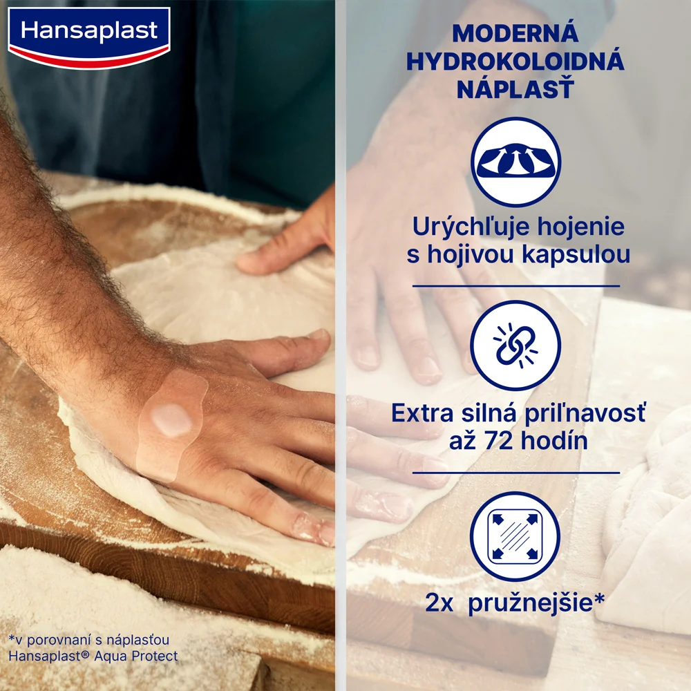 Hansaplast Hydrokoloidná náplasť Second Skin 1×6 ks, hydrokoloidná náplasť