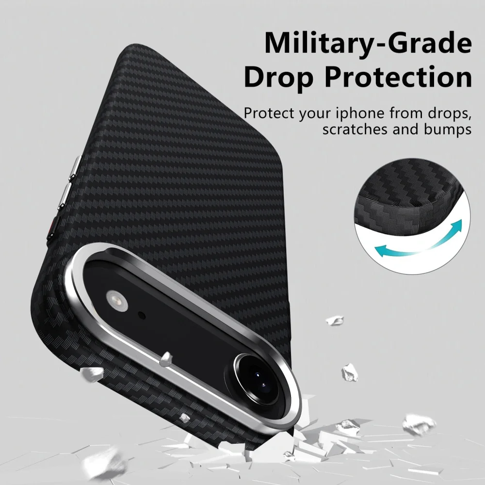 Tech-Protect Ion Carbon MagSafe kryt na iPhone 17 Air, čierny/strieborný ný