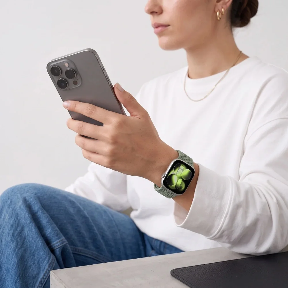 Tech-Protect Nylon Mag remienok na Apple Watch 44/45/46/49mm, pistachio