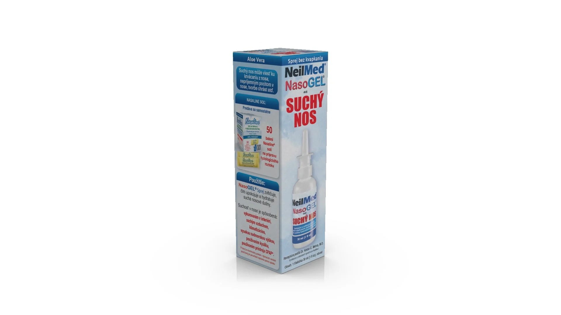 NasoGEL nenávykový gelový sprej na suchý nos 30 ml