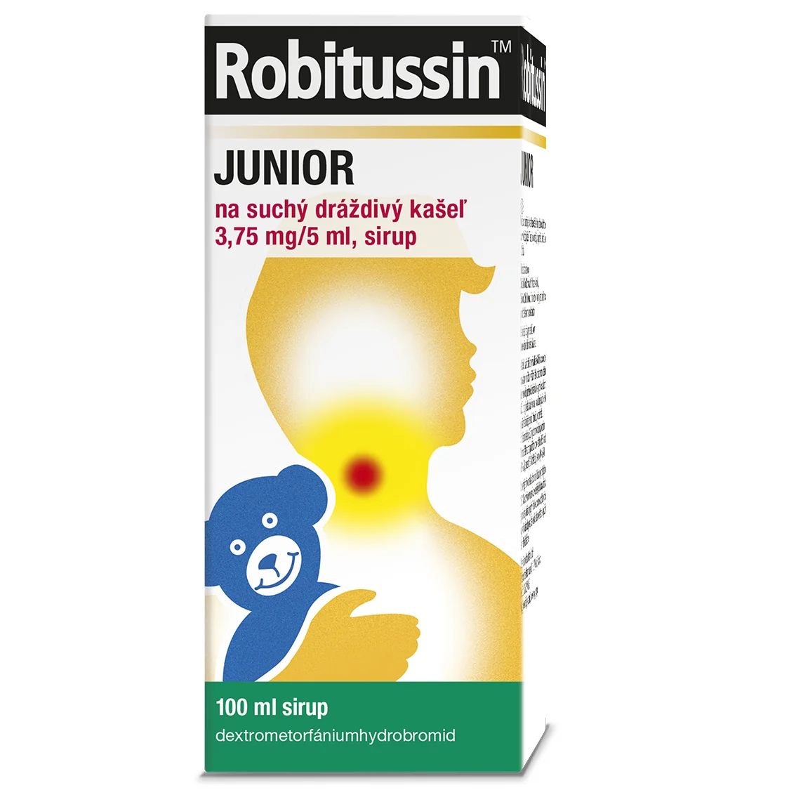 Robitussin Junior sirup 1x100 ml, sirup pre deti na suchý kašeľ