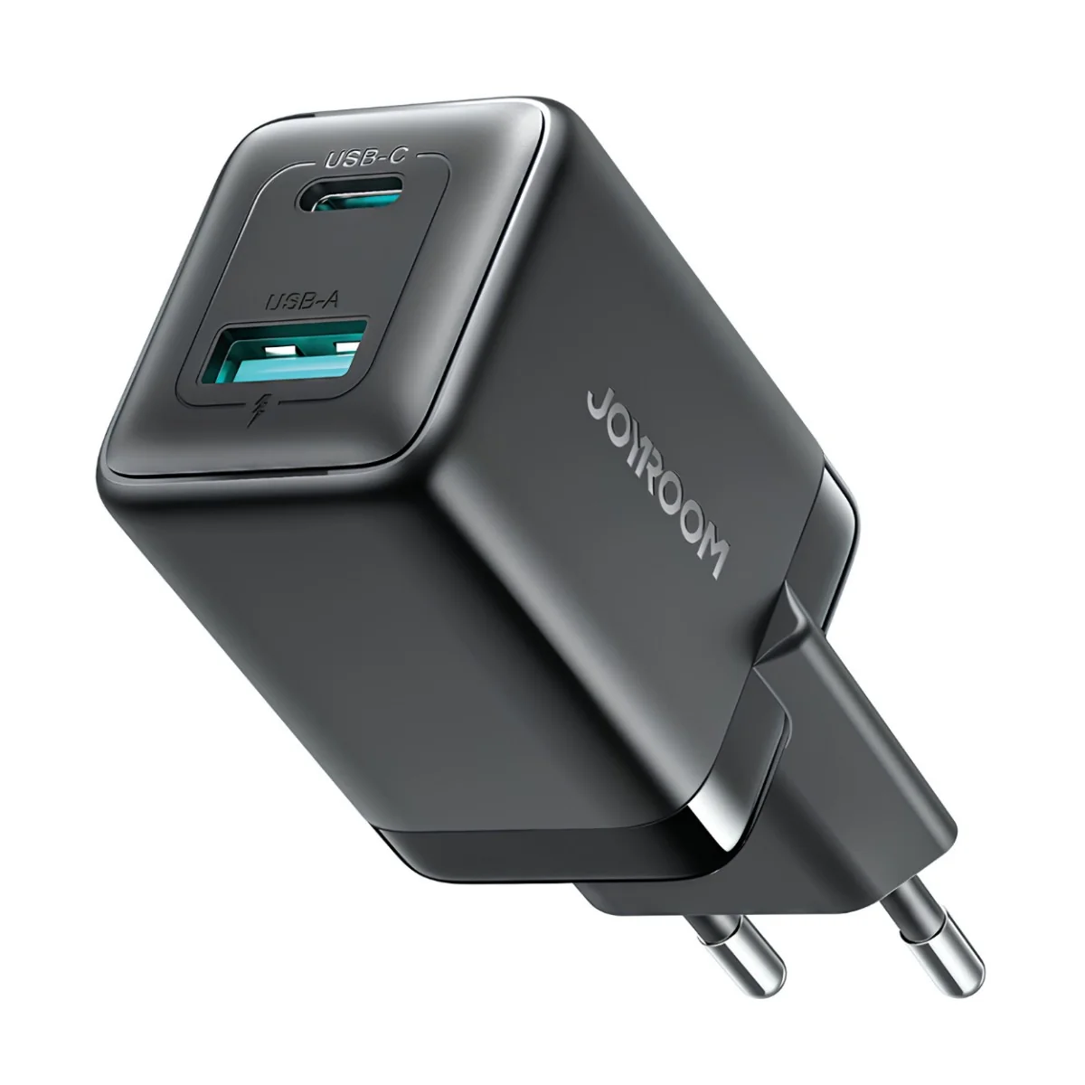 Nabíjačka GaN 45W USB-C a USB-A, kompaktná cestovná, čierna
