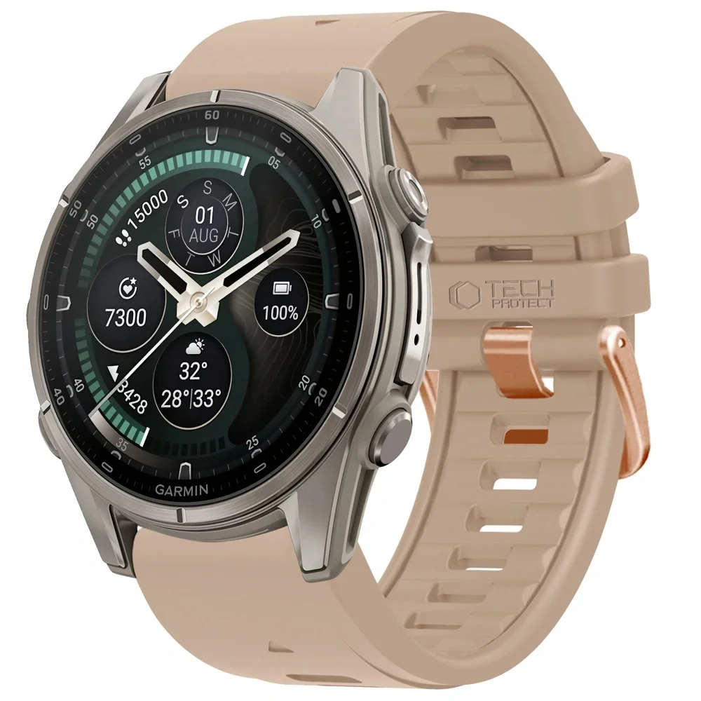 Tech-Protect Silicone remienok Garmin QuickFit 20mm, walnut