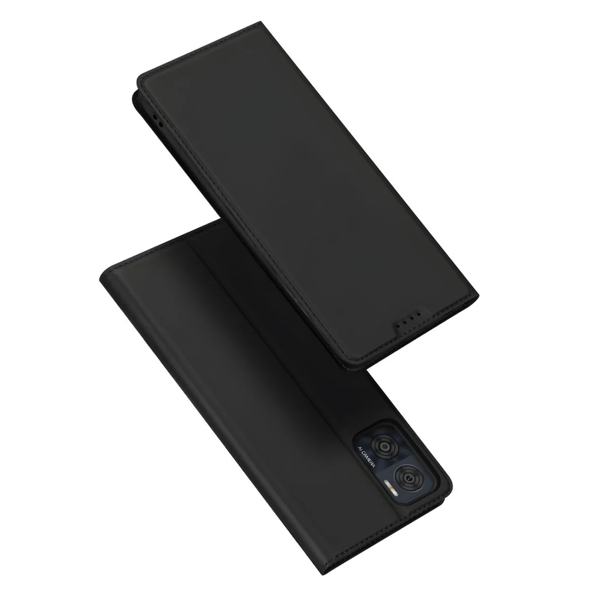 Knižkové puzdro Skin Pro pre Motorola Moto E22/Moto E22 Čierna, PU+TPU