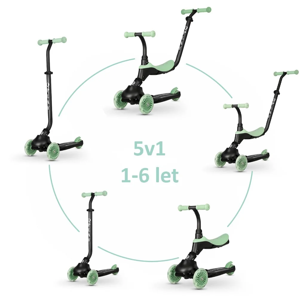 Kolobežka / odrážadlo Sema Evo s LED svetlami Jade Green, vek 1 - 6 rokov, do 50 kg