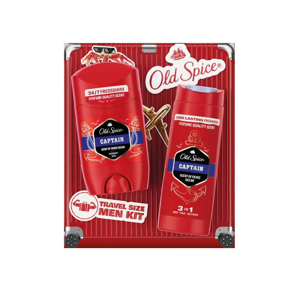 Old Spice cestovná darčeková sada s tuhým dezodorantom a sprchovým gélom Captain 1 set