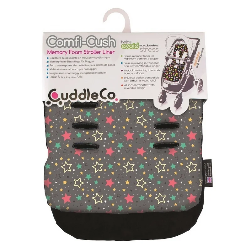 CuddleCo Comfi-Cush vložka do kočíka 80x33 cm Farebné hviezdy