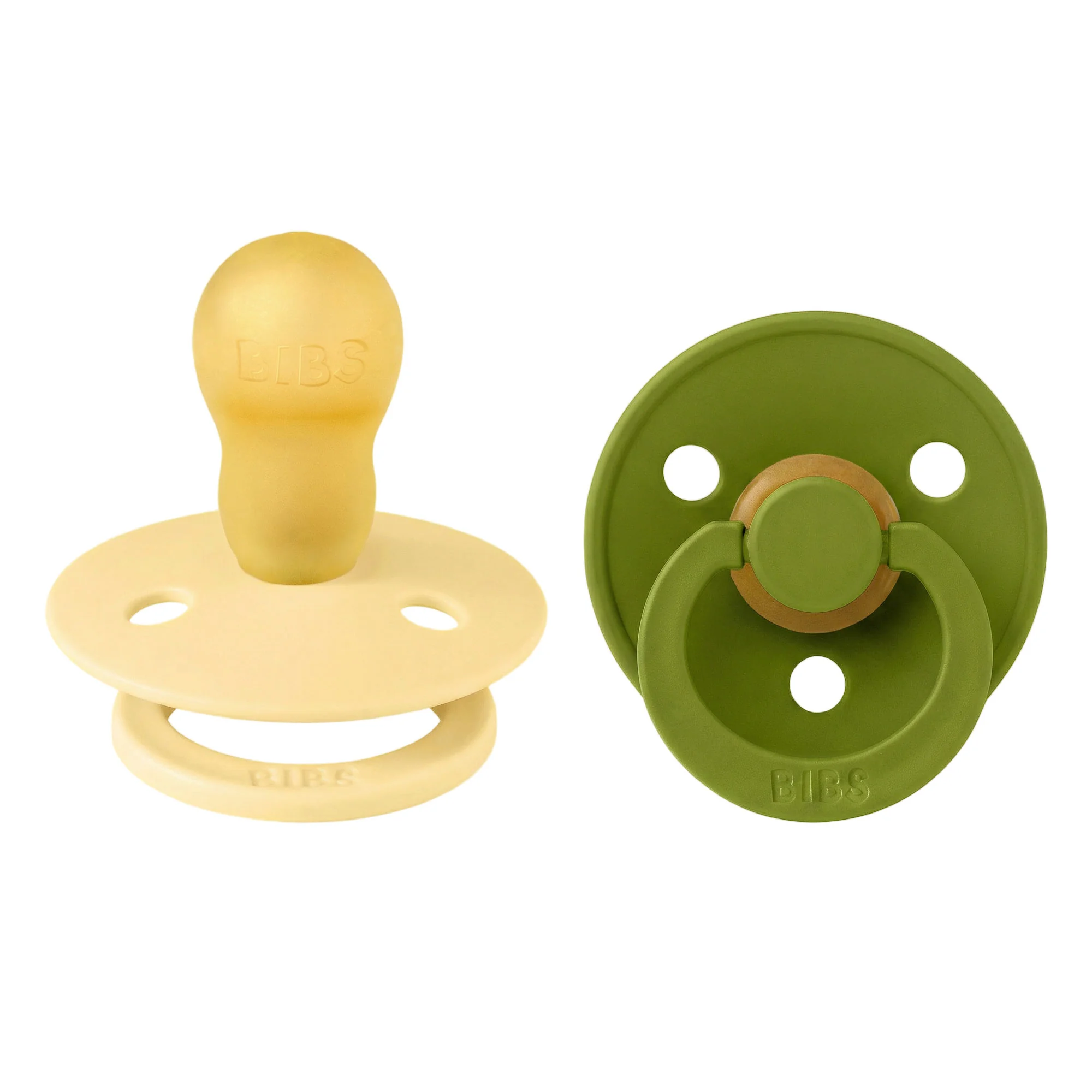 BIBS Colour cumlík z prírodného kaučuku 2ks – veľkosť 3 Pale Butter / Wasabi
