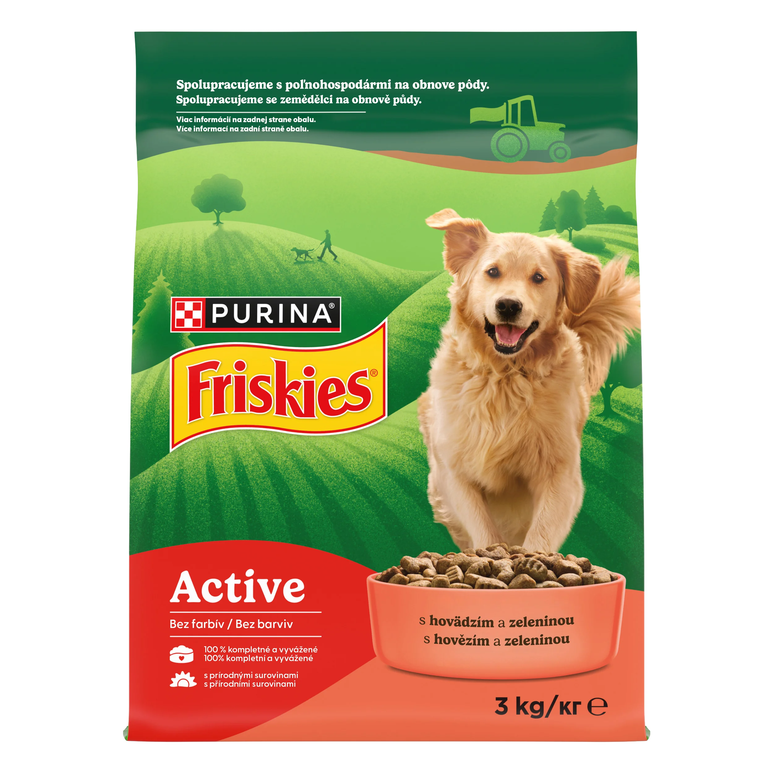 Friskies Active granule pre psov hovädzie 3 kg 1×3 kg, kompletné krmivo pre dospelých psov