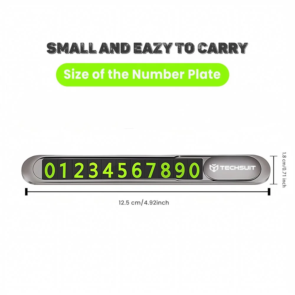 Držiak telefónneho čísla Techsuit PNP1 - Sivá