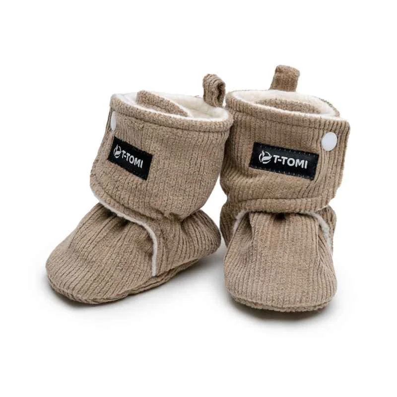 T-TOMI Capáčky Caramel (9-12 mesiacov) WARM 1×1 pár, zateplené detské capačky