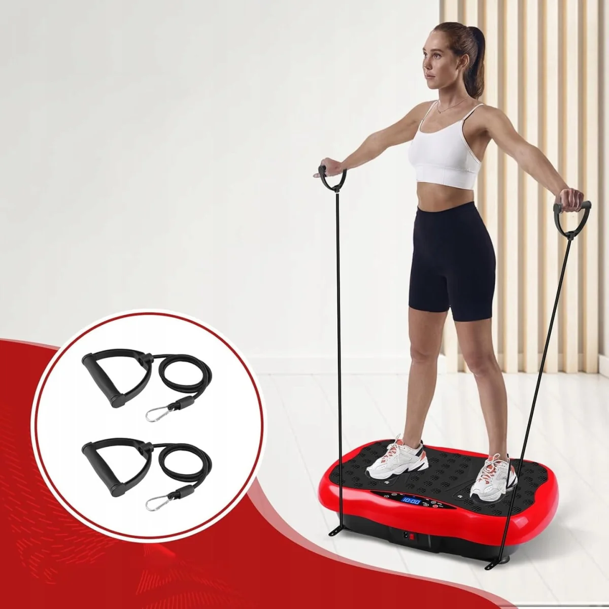 Livefy Vibro Fit vibračná plošina na cvičenie, červená