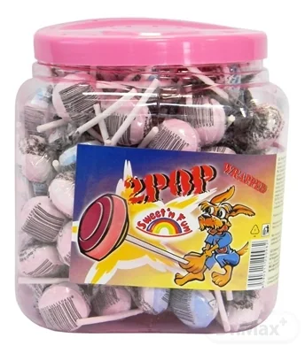 2POP Lízanka s hroznovým cukrom Swet'n Fun, v plast.doze, 125 ks x 10 g (1250 g)